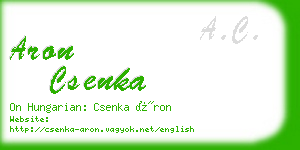 aron csenka business card